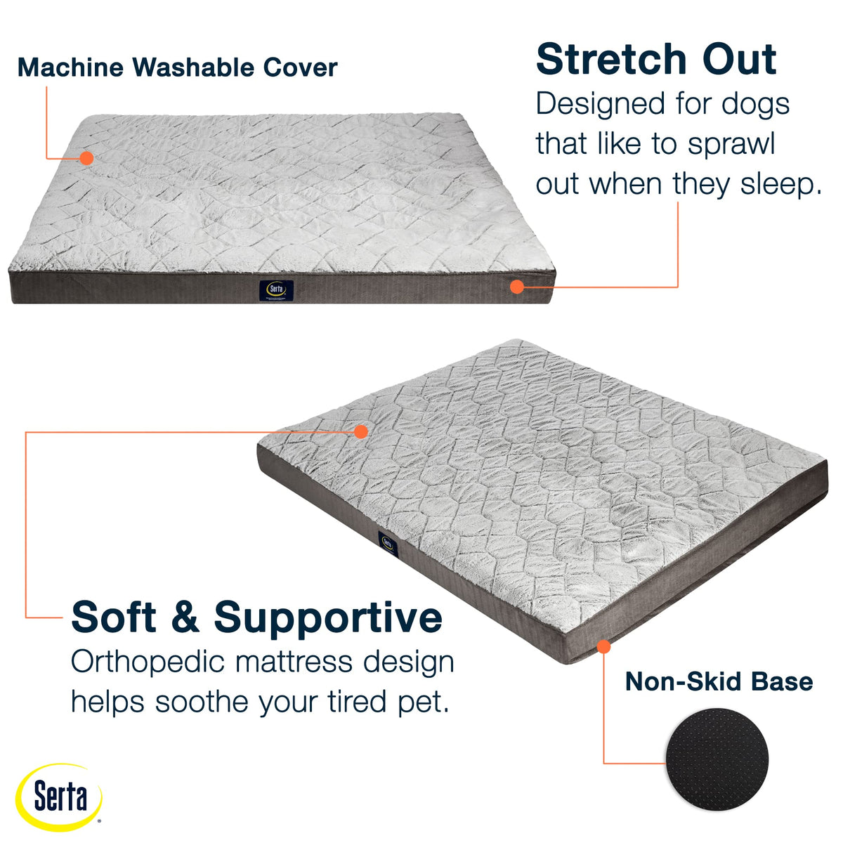Serta Pet Bed Mat in Large, Slate Gray