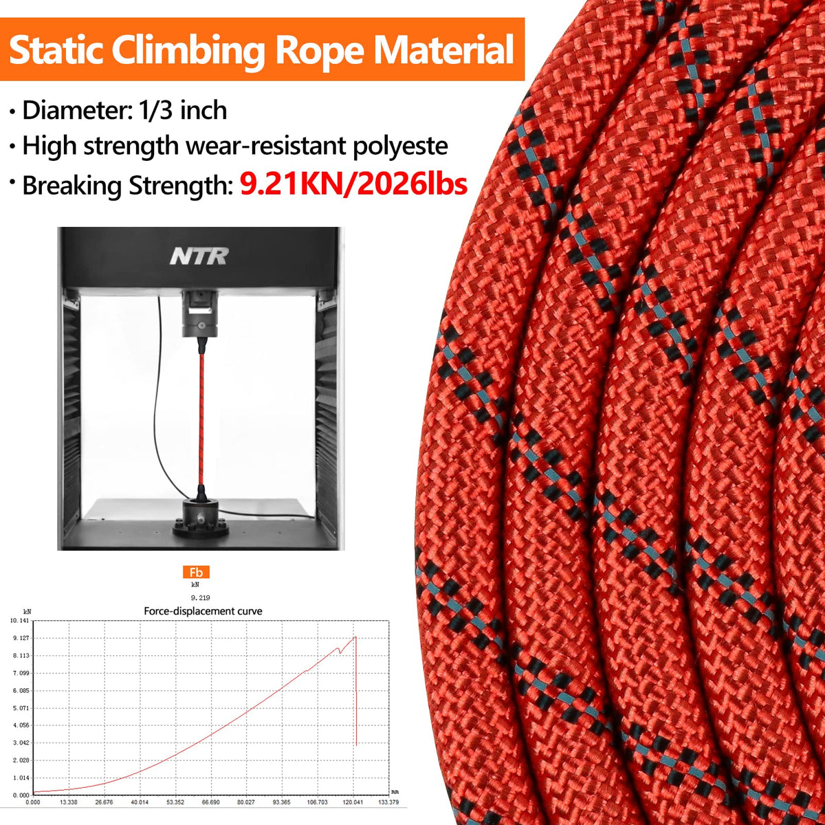 NTR Leash in 15ft*1/3", Red