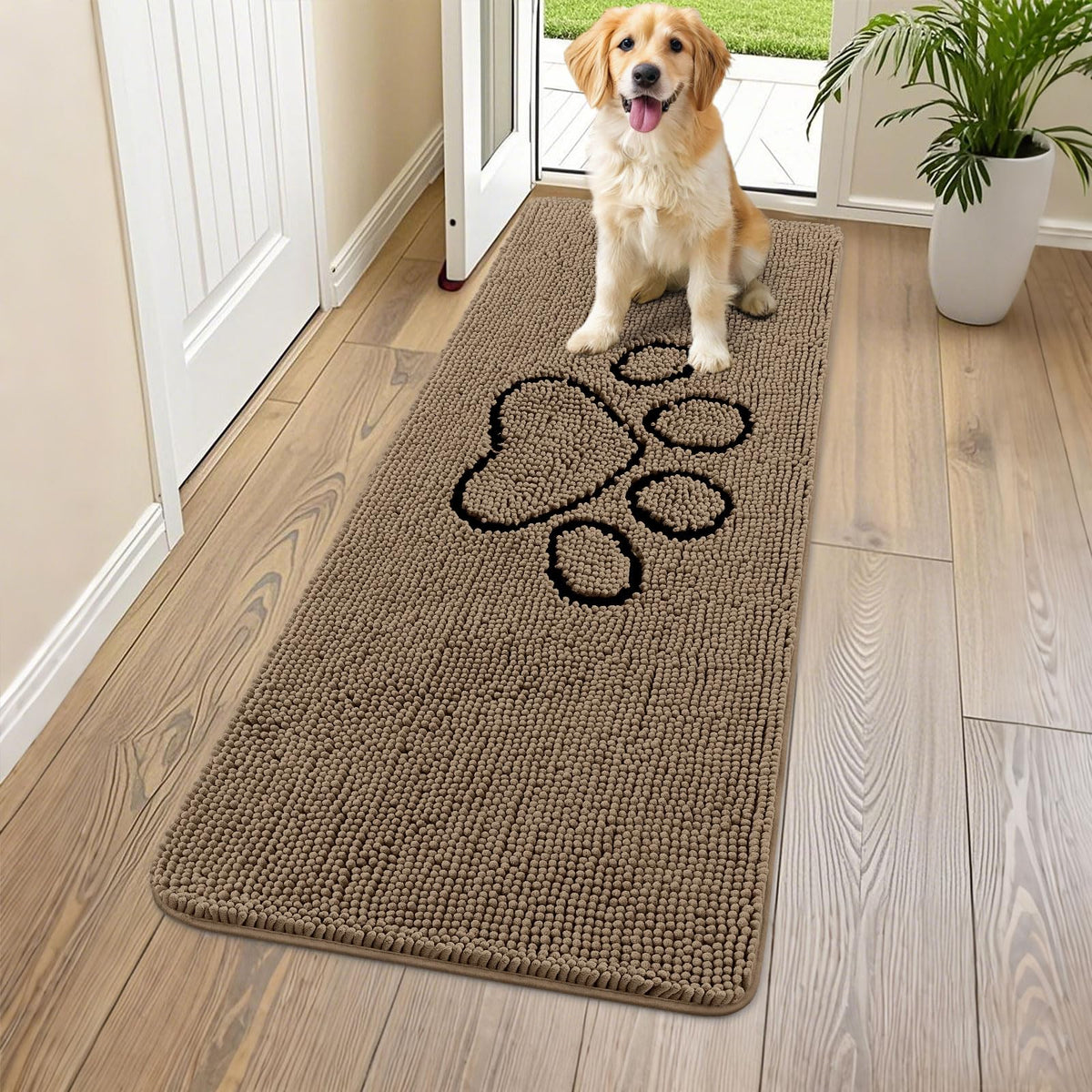 Smiry Rug in 54"X24", Camel and Black