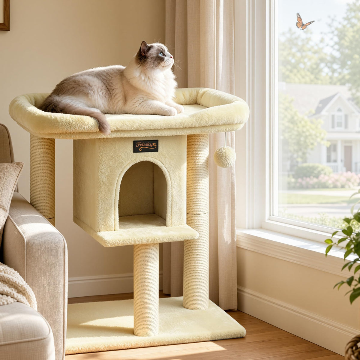 Feliskyn Pet Activity Structure in 28 Inches, Beige