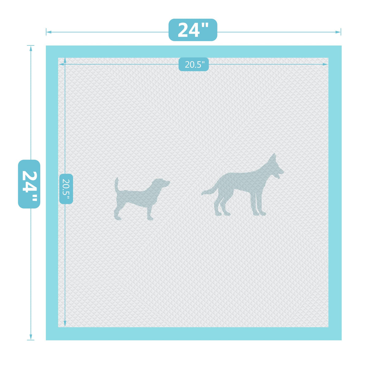 BESTLE Disposable Incontinence Surface Protector in 24"x24"-80 Count, Blue