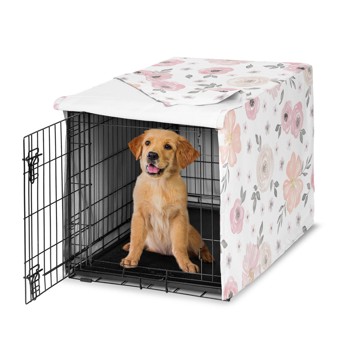 Sweet Jojo Designs Animal Cage in 36in. x 24in. x 23.5in., Pink and Grey Watercolor
