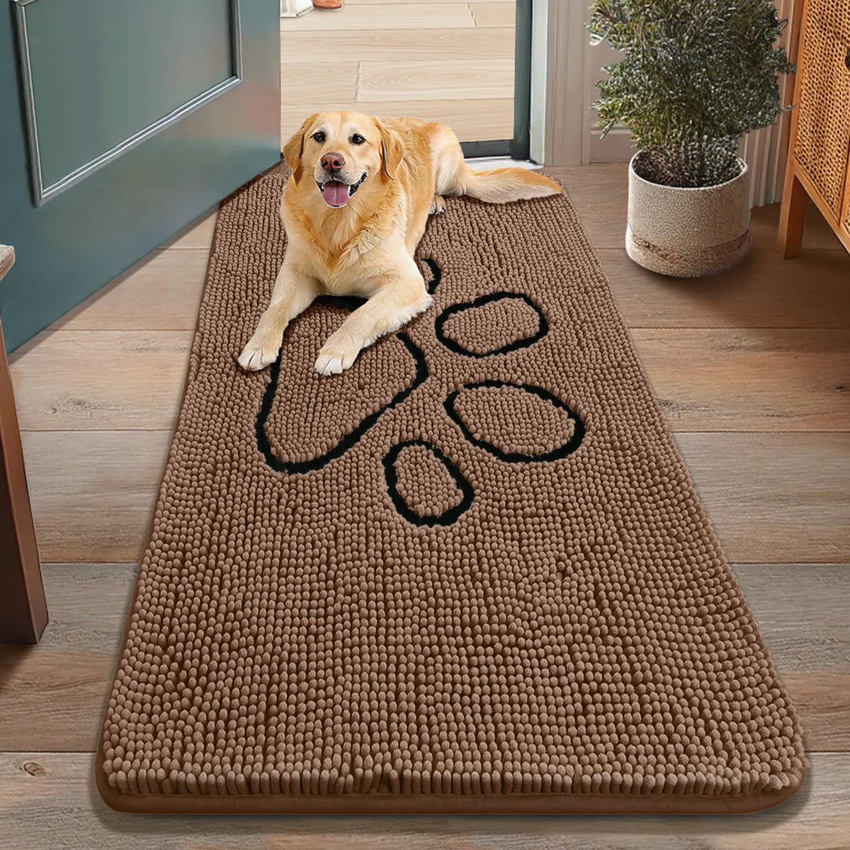 Smiry Rug in 48"X30", Coffee and Black
