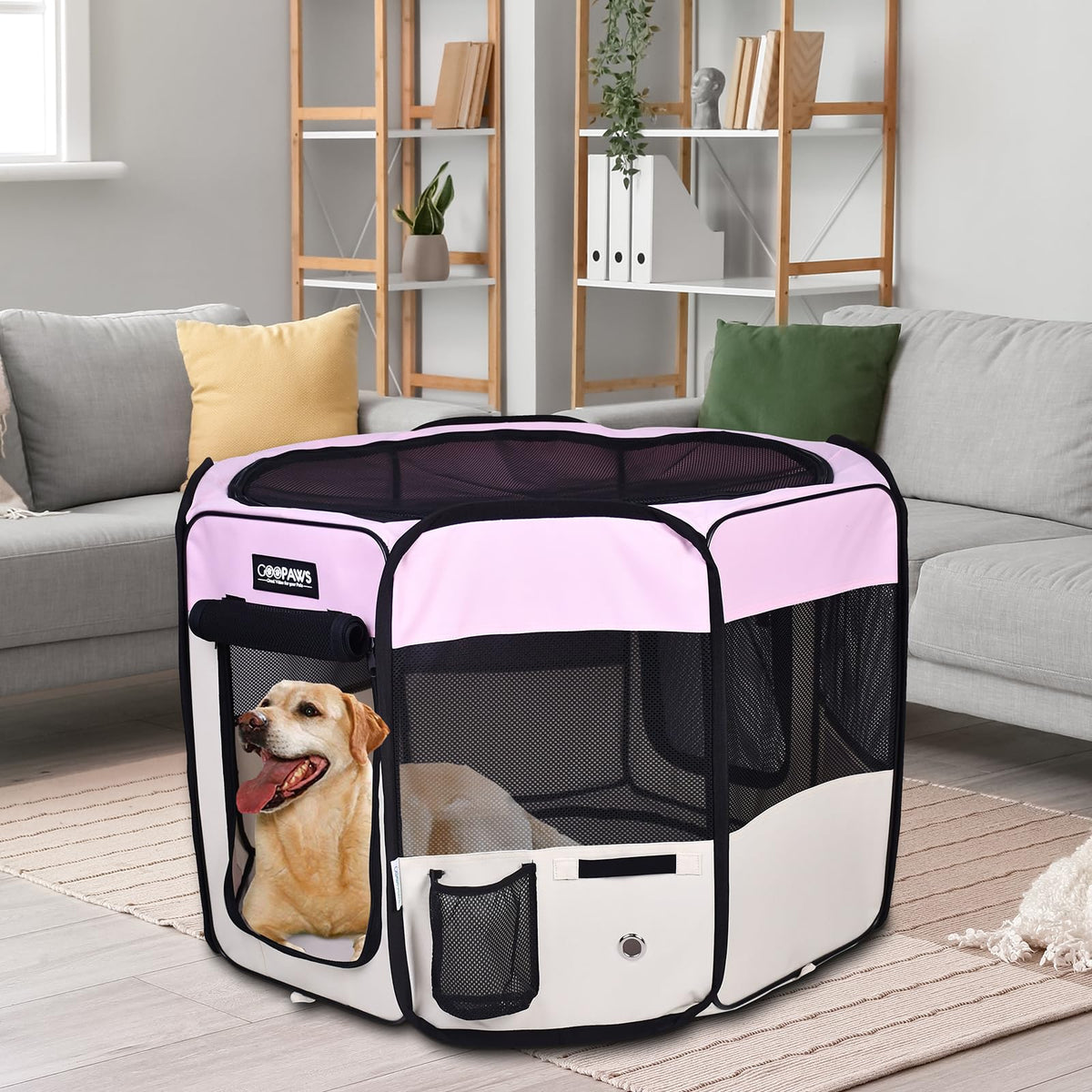 JESPET Pet Playpen in 36x36x24 Inch (Pack of 1), Pink
