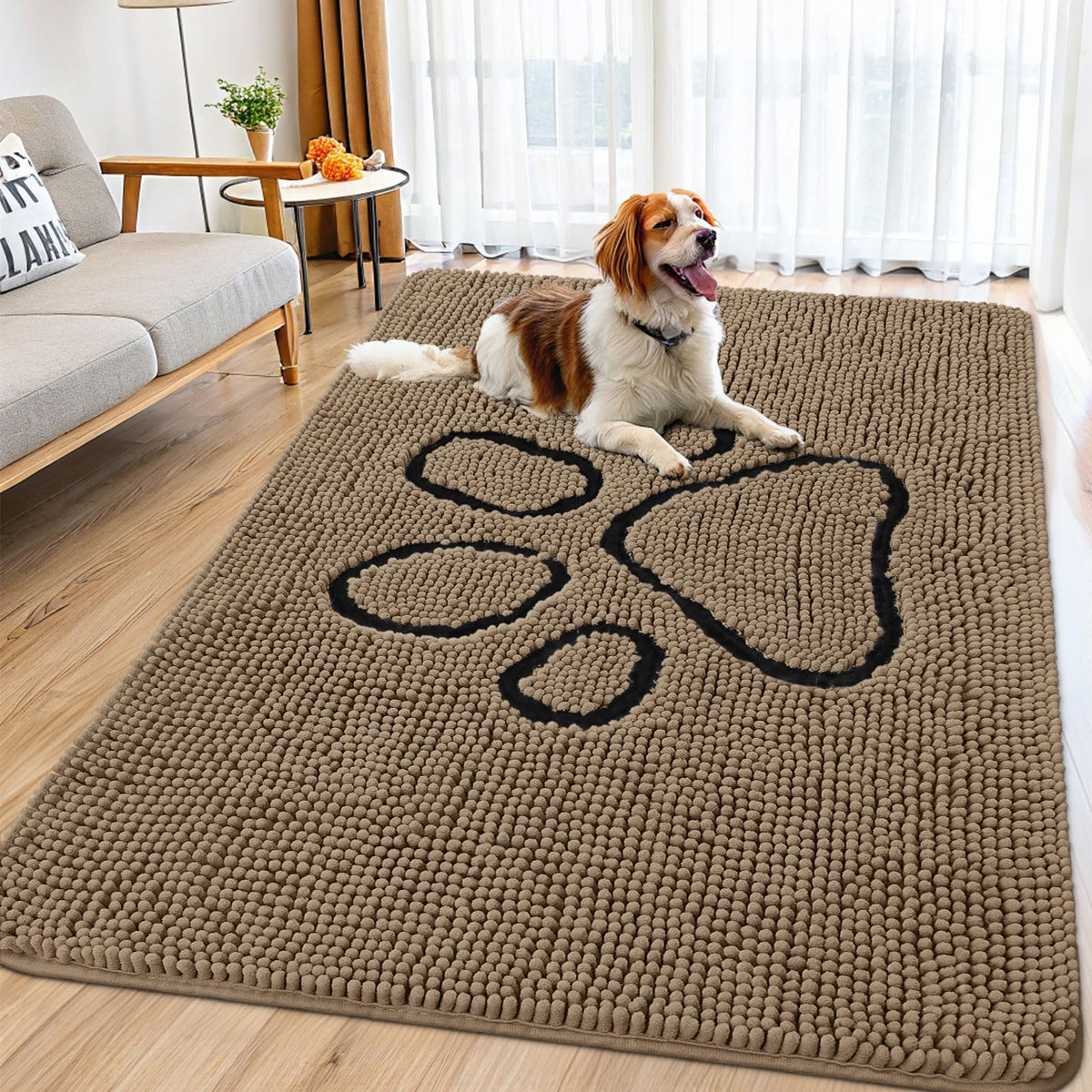 Smiry Rug in 70"X32", Camel and Black