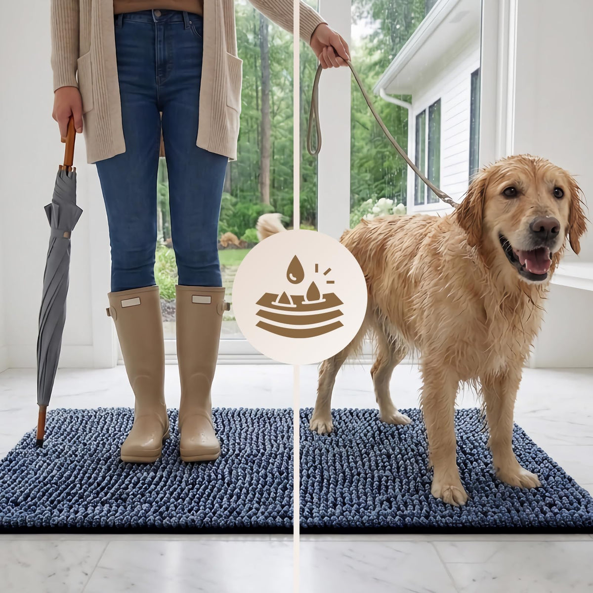 EHEYCIGA Pet Bed Mat in 24x16inch, Navy Blue