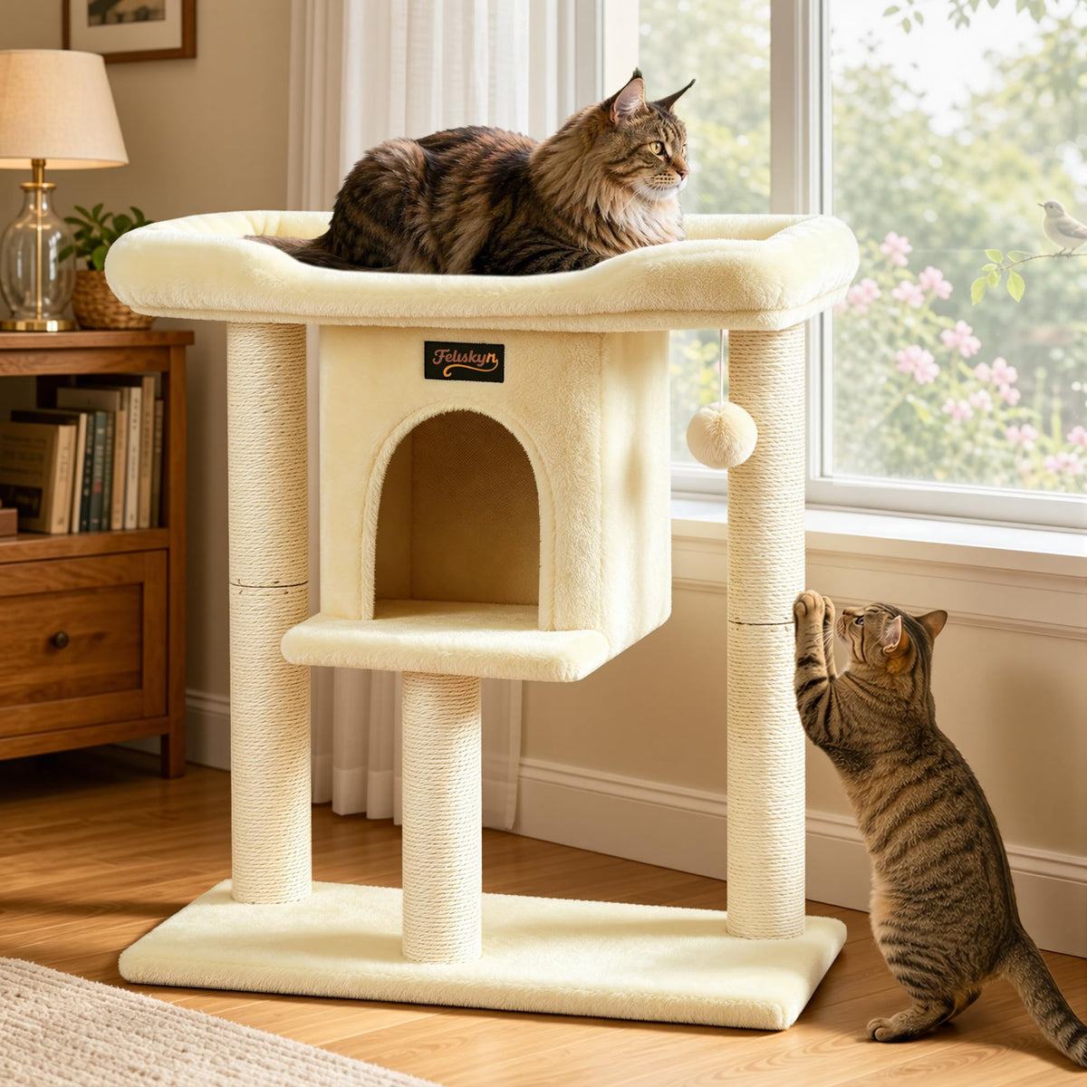 Feliskyn Pet Activity Structure in 28 Inches, Beige