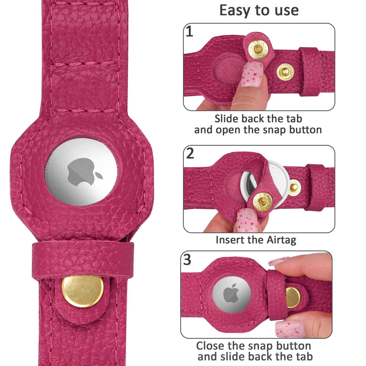 BUDKAS Animal Collar in XS, 9"-12" Neck Fit, Pink