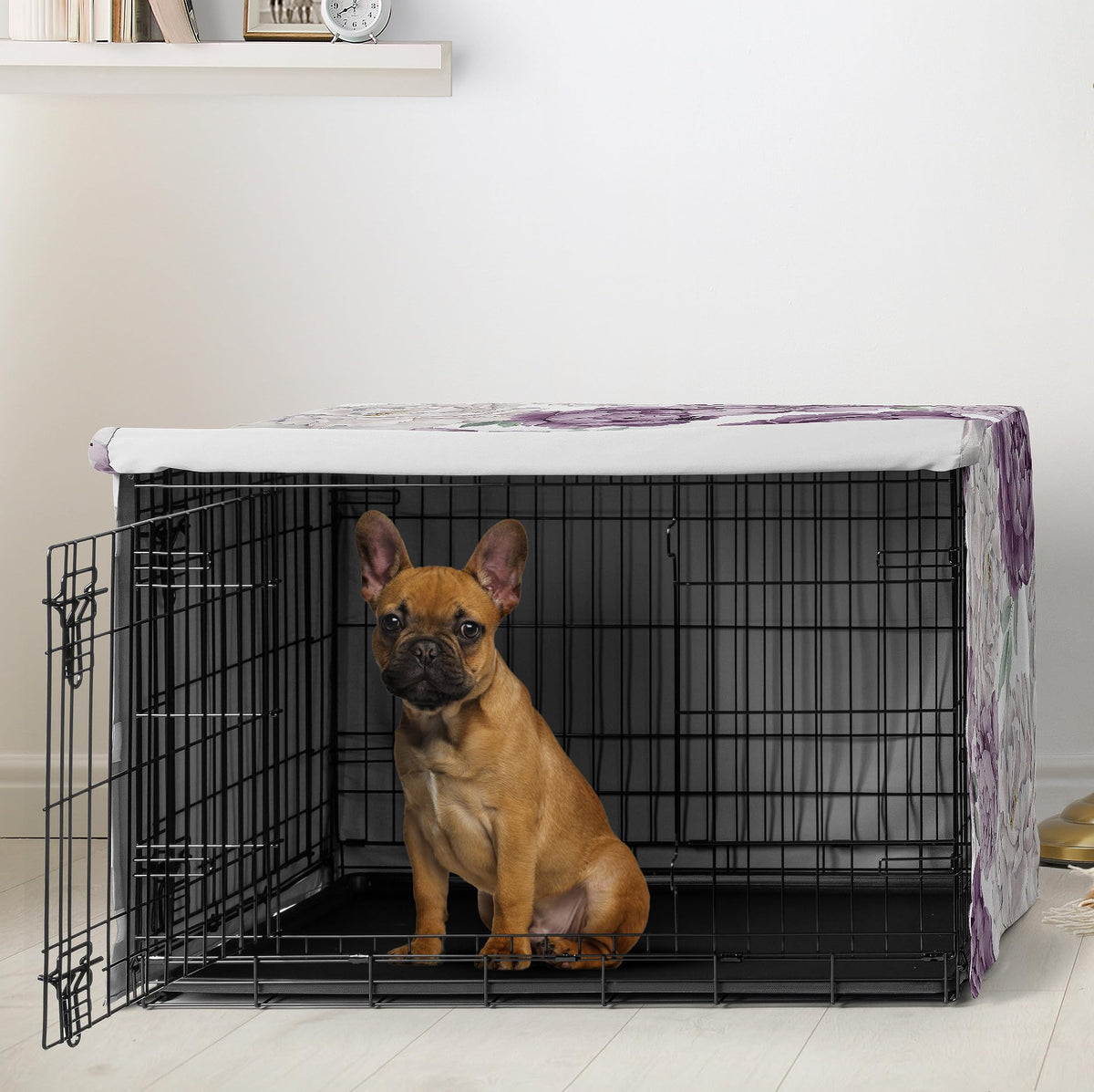 Sweet Jojo Designs Animal Cage in 30.0"L x 21.0"W x 19.5"H, Purple and Ivory Peony