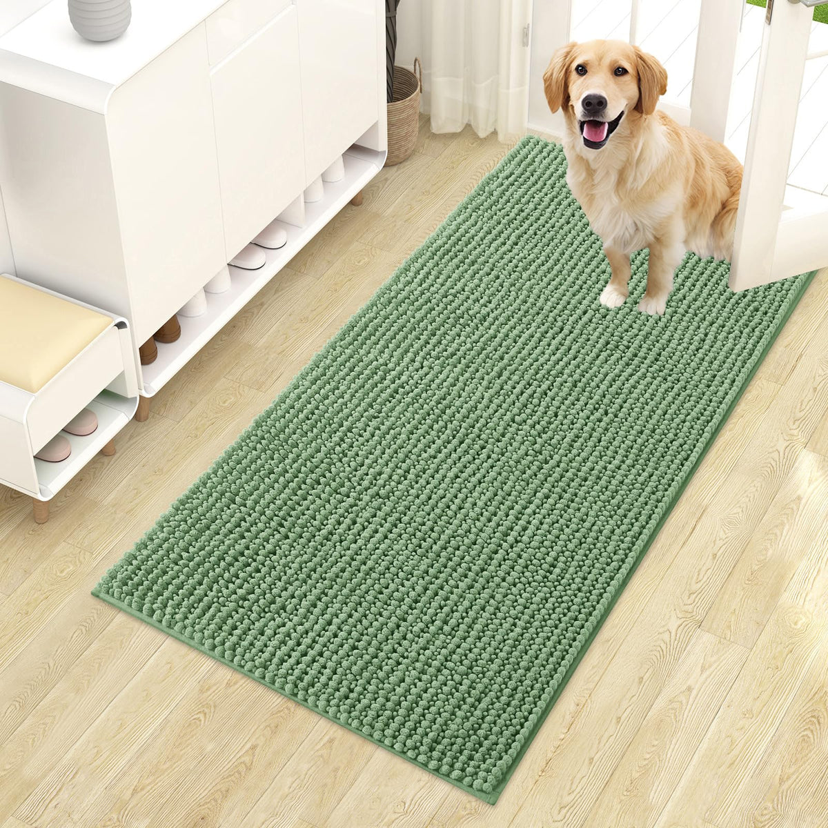 OLANLY Pet Bed Mat in 44" X 24", Olive Green