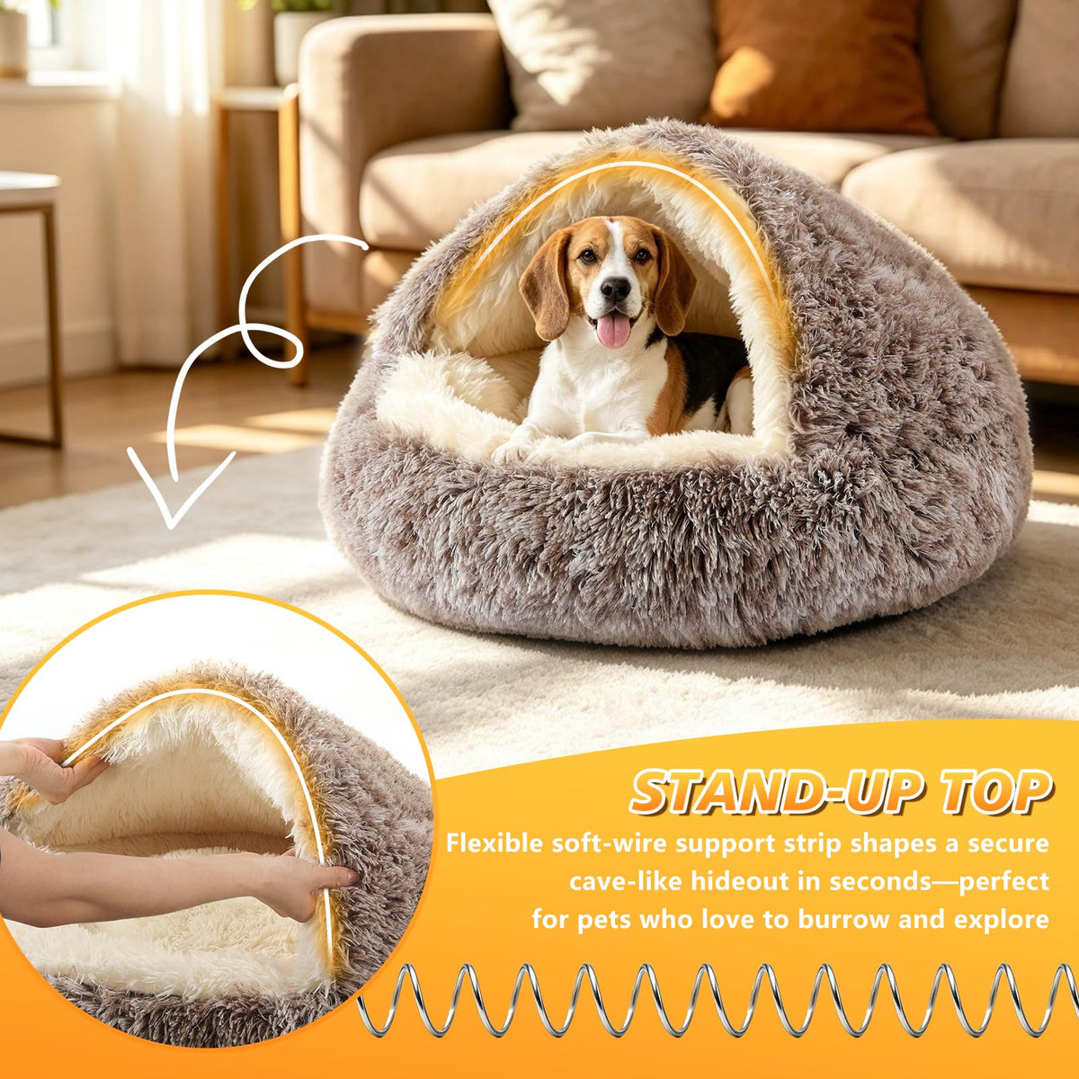 NOYAL Pet Bed Mat in X-Small 15.7'', Gradual brown