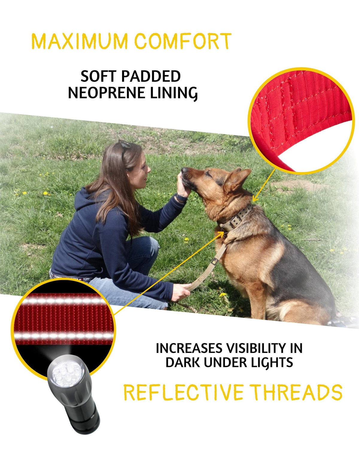 ADITYNA Animal Collar in Extra-Large: Fit 24-30" Neck, Red