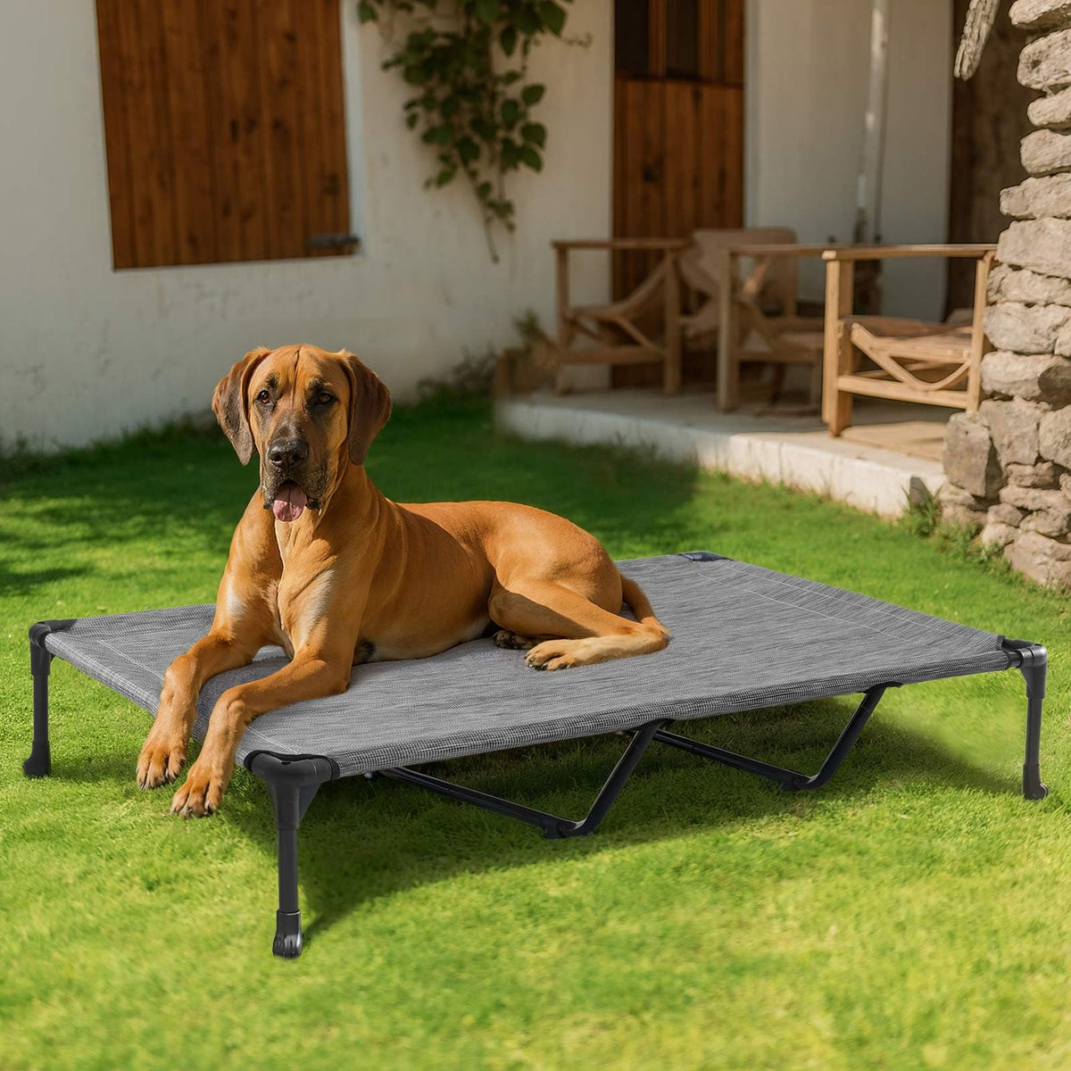 Veehoo Pet Bed Mat in 59.0"L x 37.5"W x 9.0"Th, Black Silver