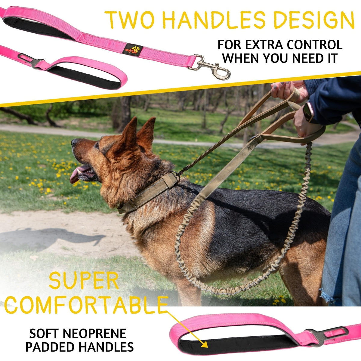 ADITYNA Leash in 6 feet to 7.5 feet, Pink