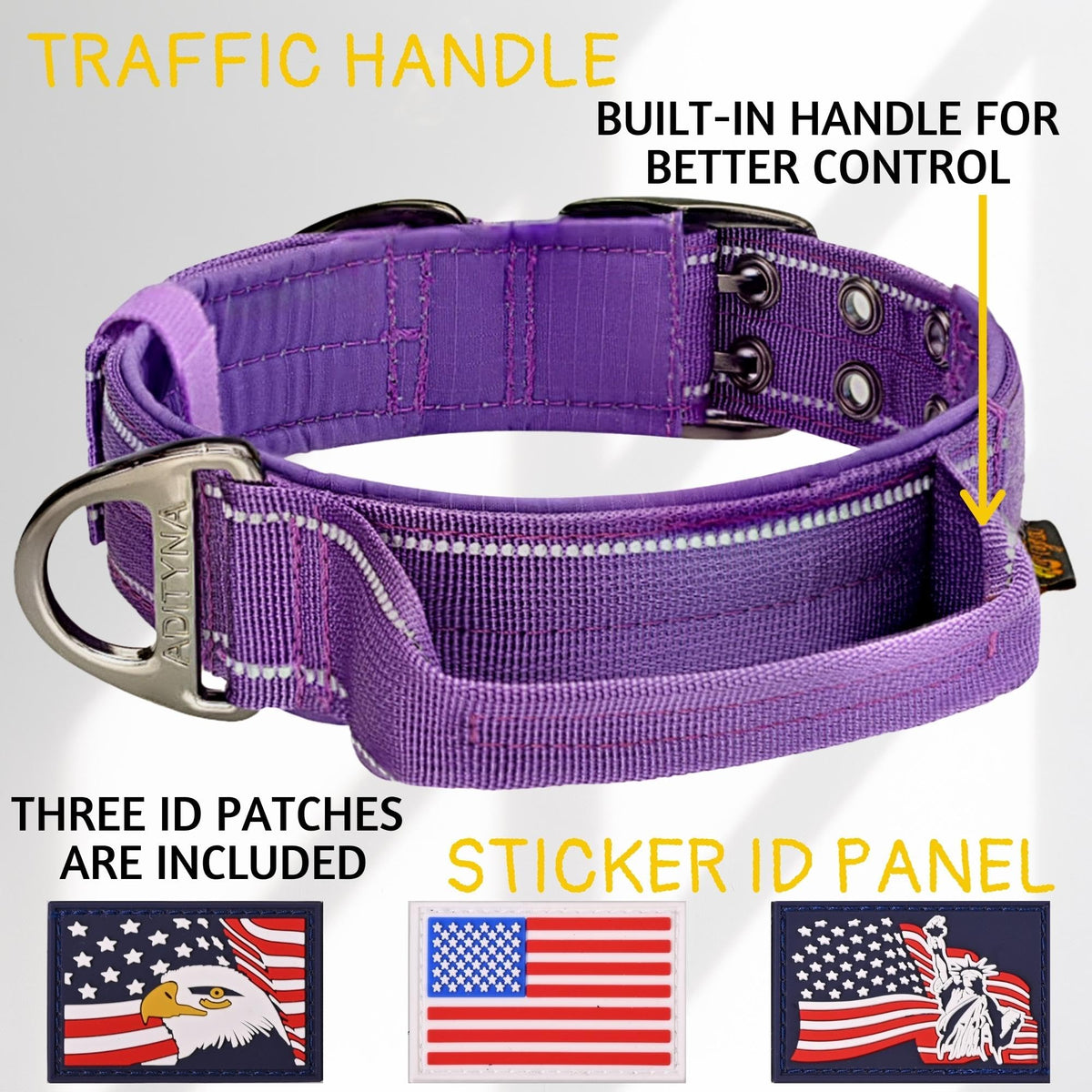 ADITYNA Animal Collar in Extra-Large: Fit 24-30" Neck, Purple