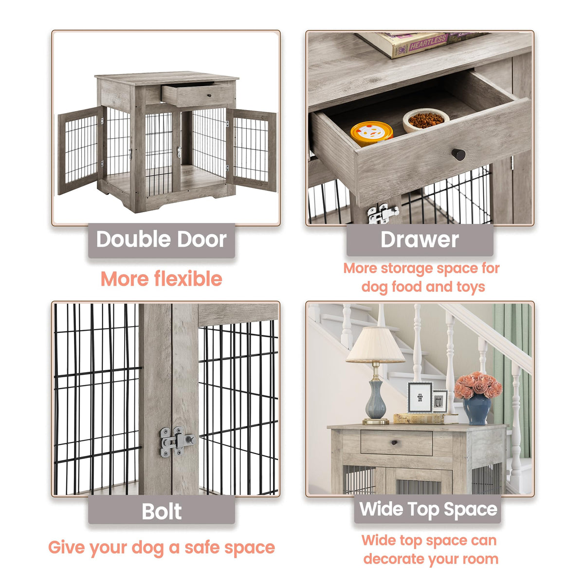 NicBex Animal Cage in 31.5"L x 22.64"D x 30.59"H, Antique Brown