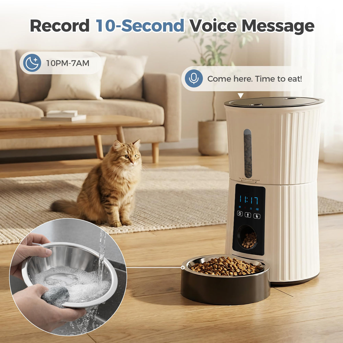 DUMOS Pet Feeder in 4L-WiFi, Modern White