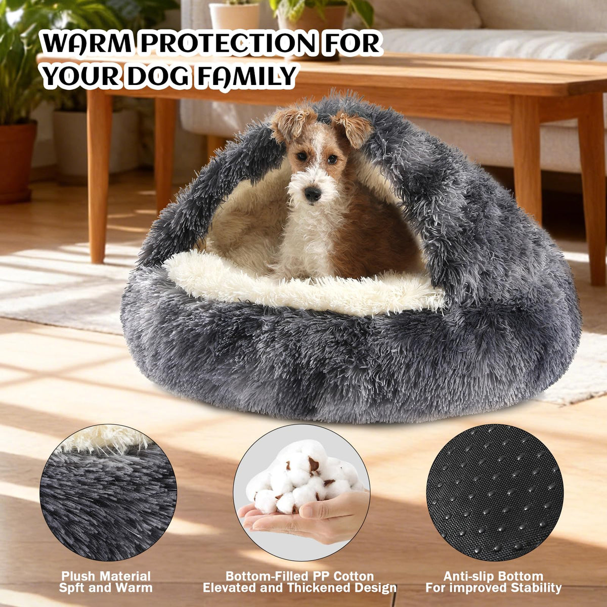 NOYAL Pet Bed Mat in X-Small 15.7'', Bandhnu Dark grey