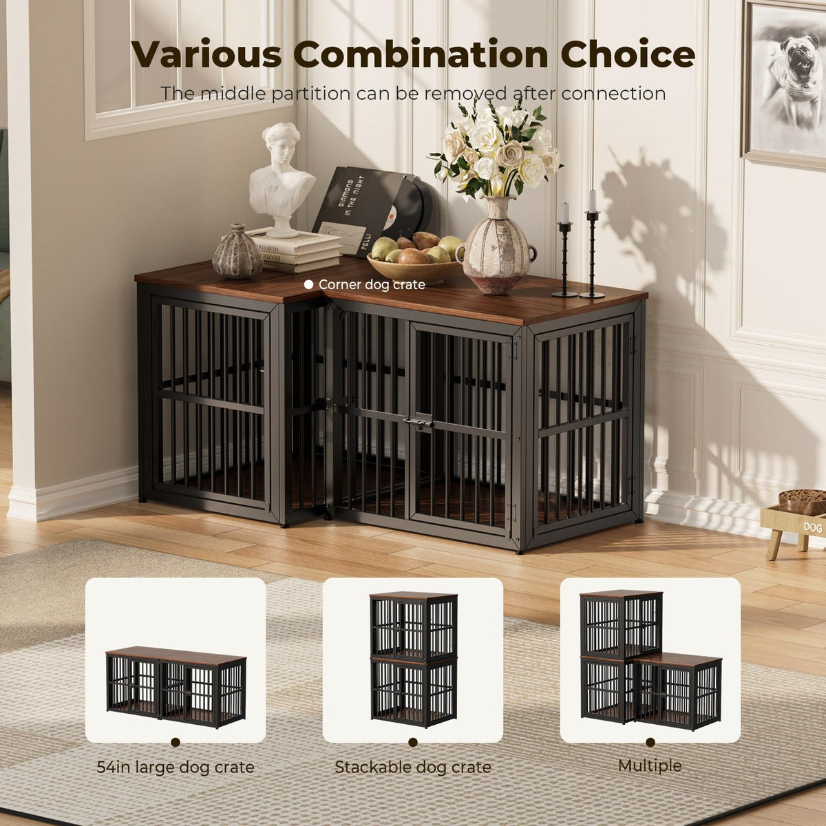 Lyromix Animal Cage in 26.9"L x 20.9"W x 24.0"H, Walnut