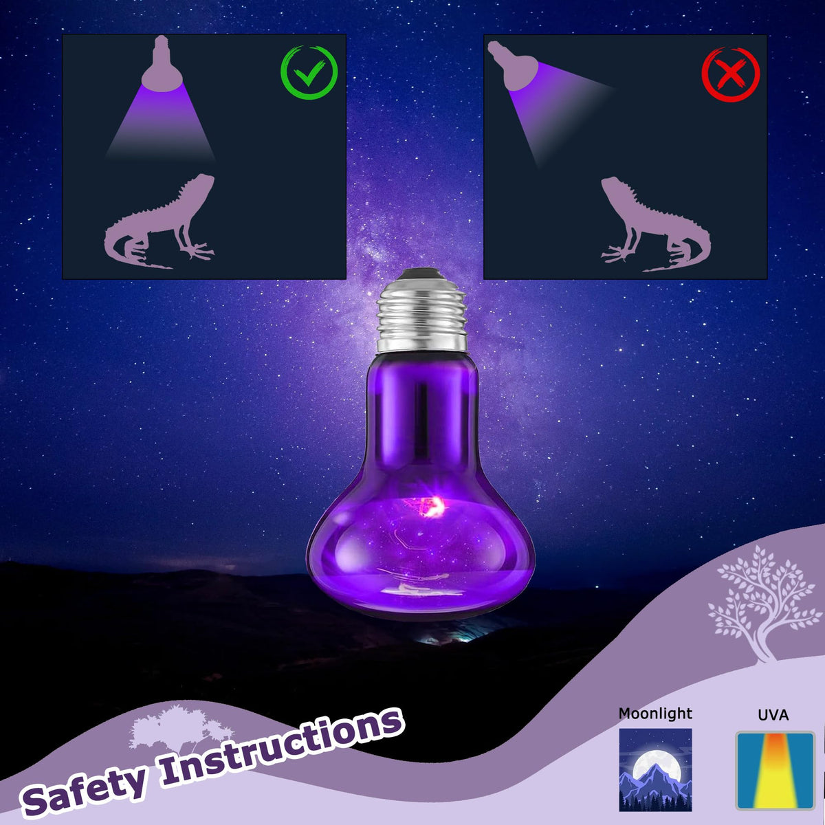 HARTOMPET Light Bulb in 60W - 2.5", Purple