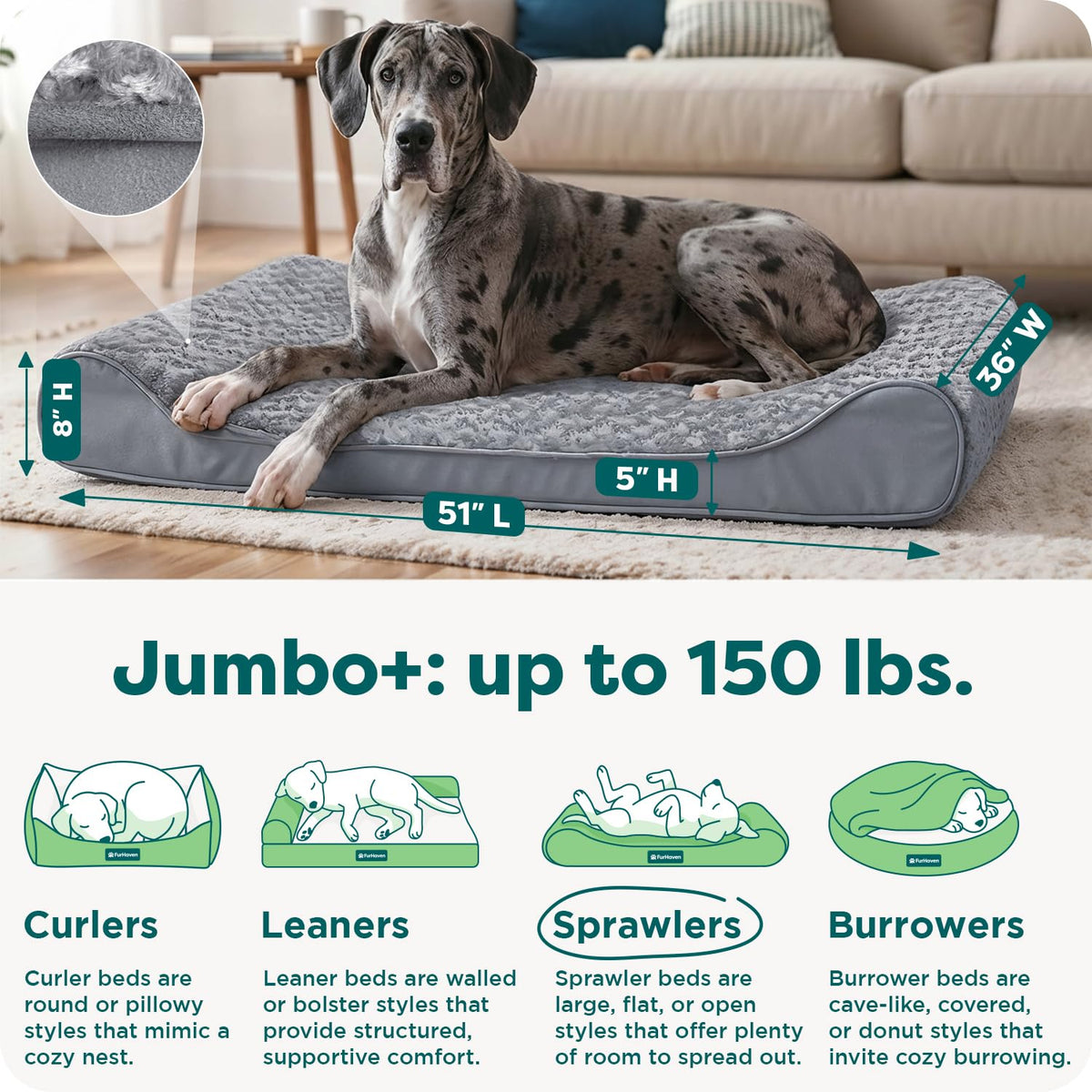 Furhaven Pet Bed Mat in Jumbo Plus, Ultra Plush (Gray)