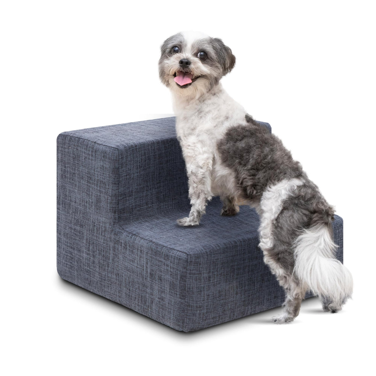 Best Pet Supplies Animal Stair in H: 12 Inches, Dark Gray Linen