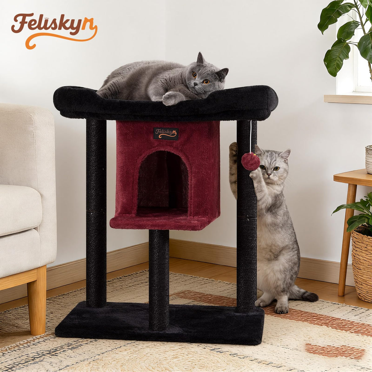 Feliskyn Pet Activity Structure in 28 Inches, Black