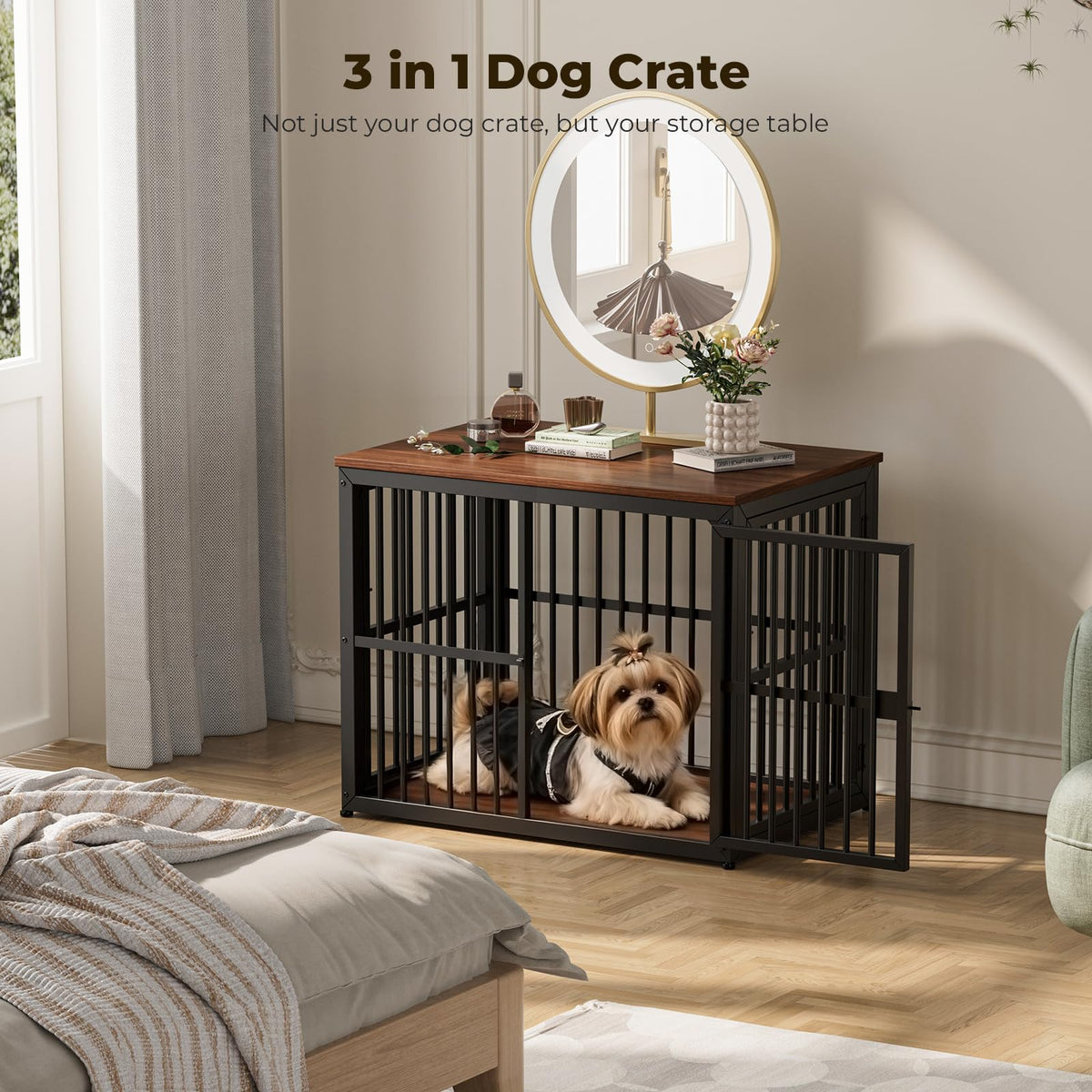 Lyromix Animal Cage in 33.1"L x 22.1"W x 26.0"H, Walnut