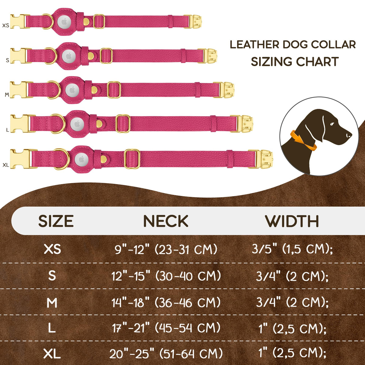 BUDKAS Animal Collar in XS, 9"-12" Neck Fit, Pink