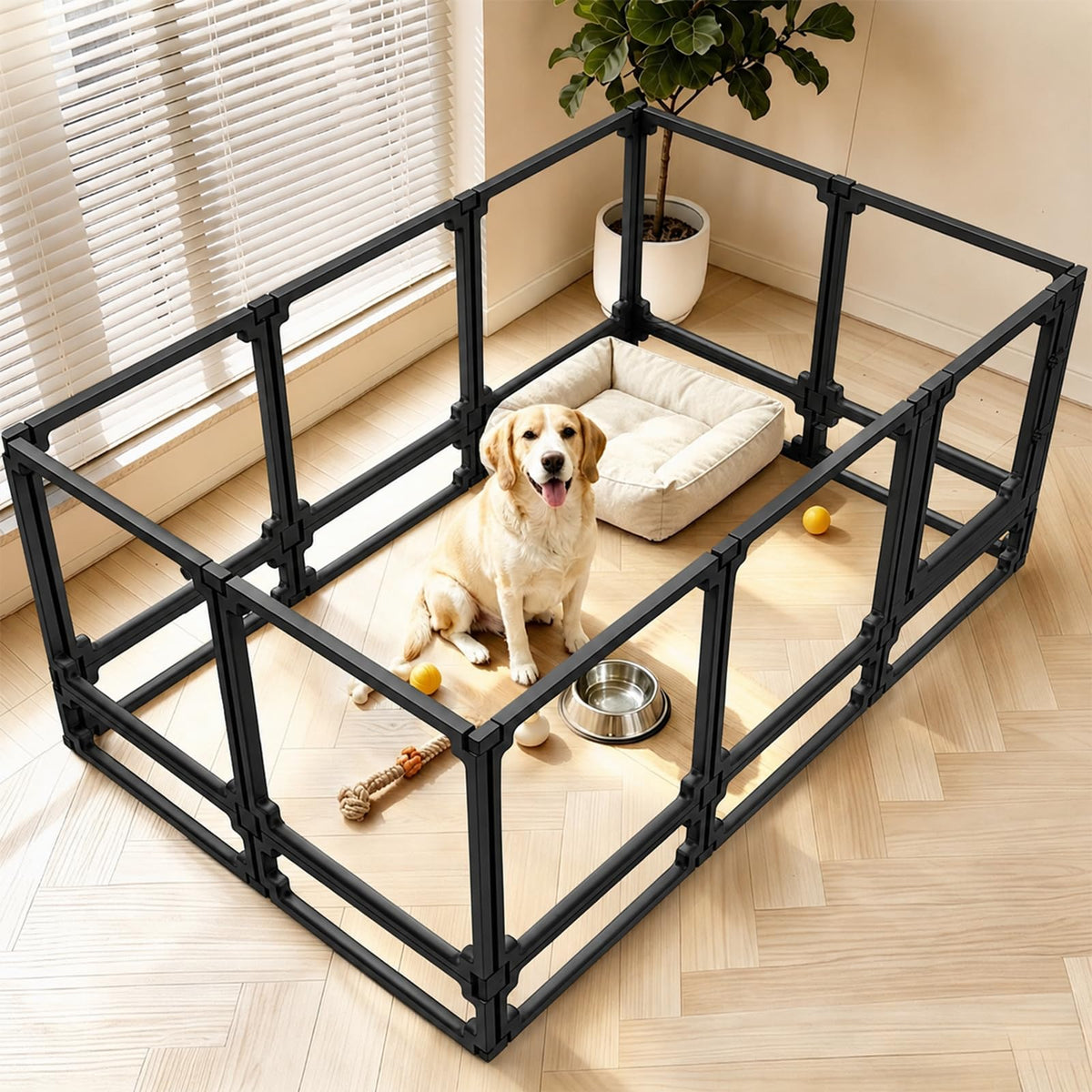EVOTAILS Pet Playpen in 34", Black