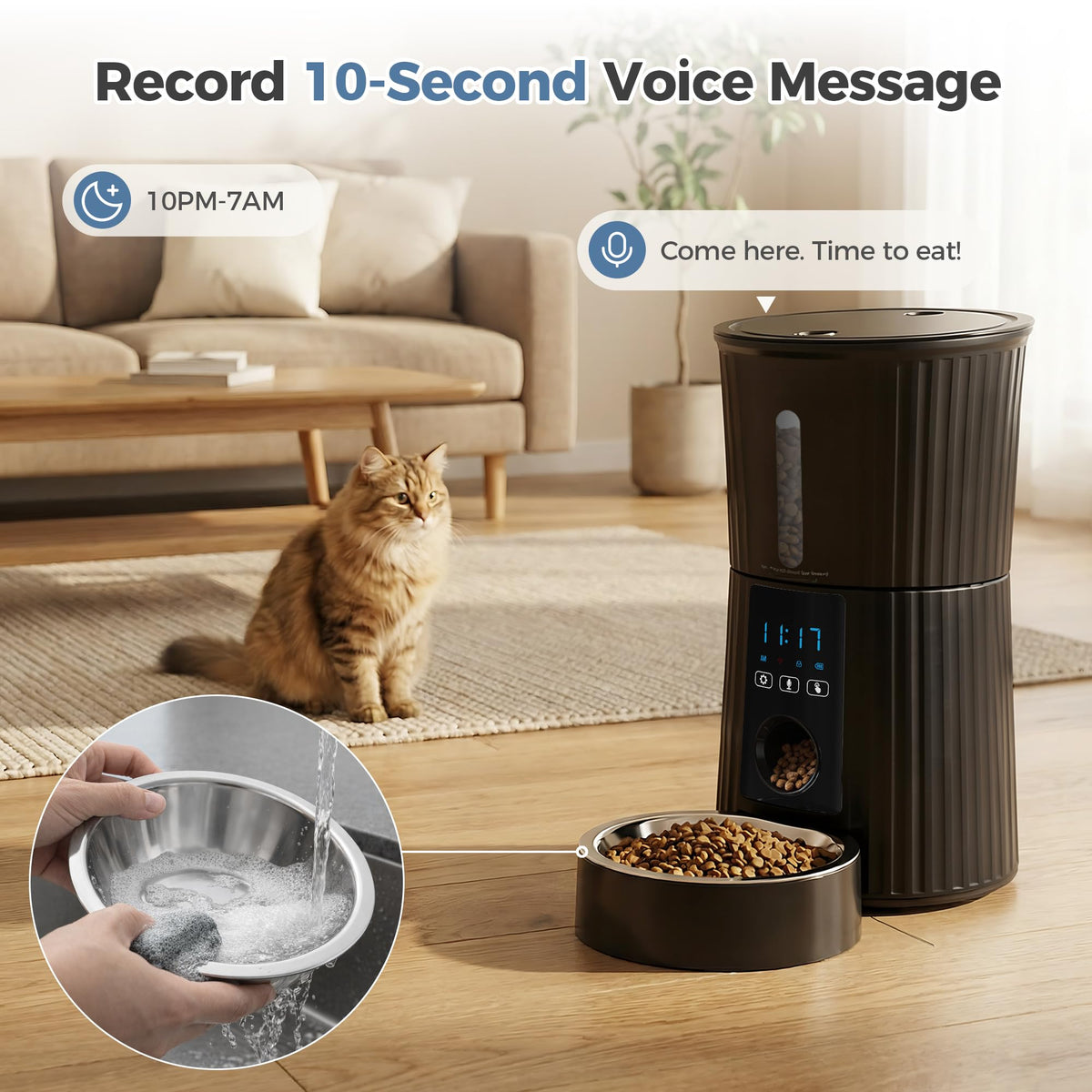 DUMOS Pet Feeder in 4L-WiFi, Black