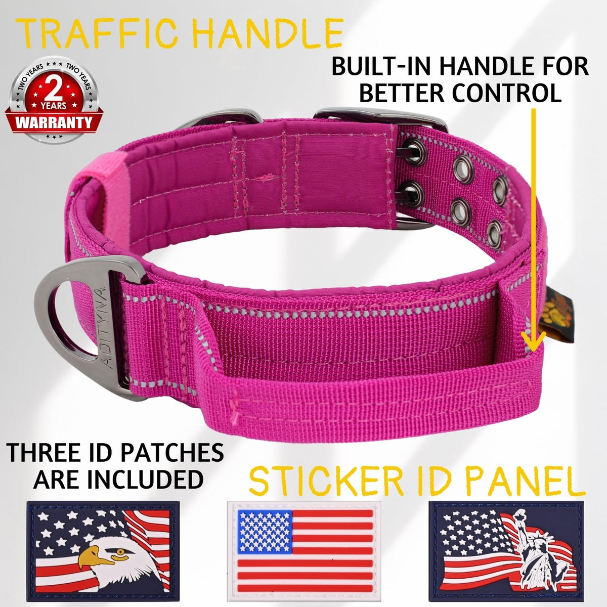 ADITYNA Animal Collar in Extra-Large: Fit 24-30" Neck, Magenta