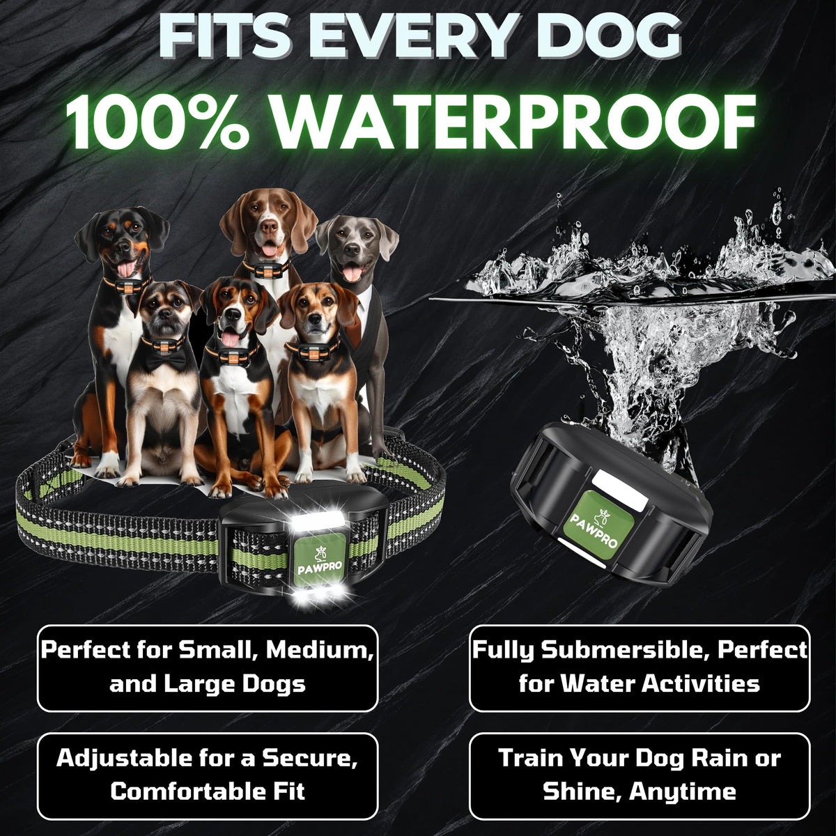 PAWPRO Animal Collar in 1 Collar - Green, Orange