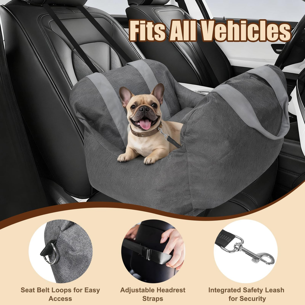 BJOP Pet Seat in Small, Grey