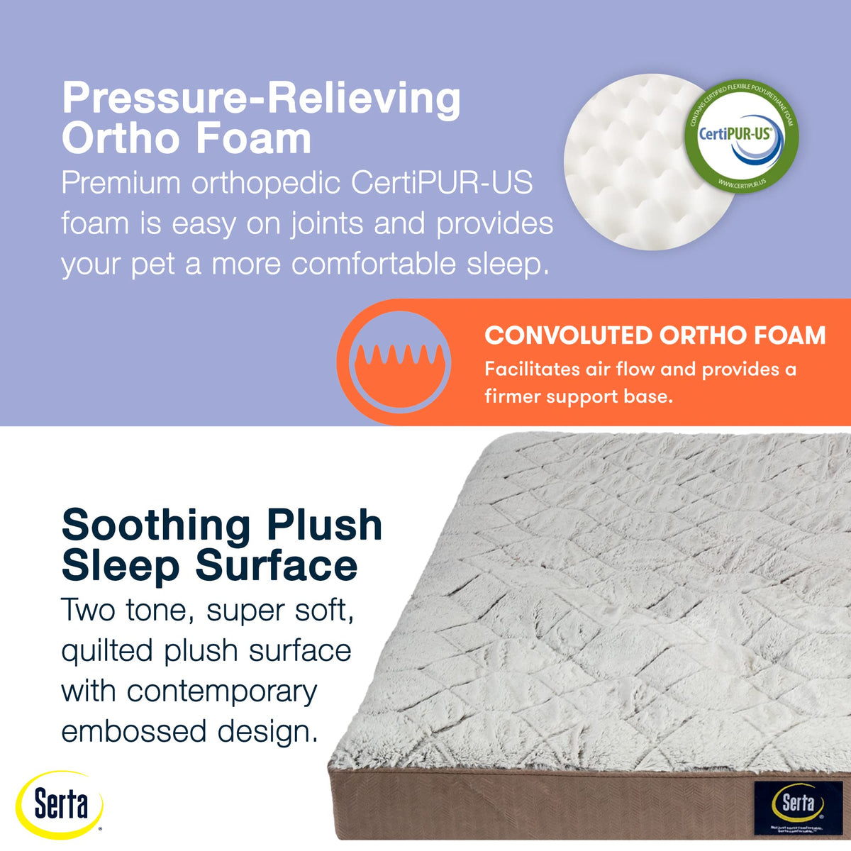 Serta Pet Bed Mat in Large, Chocolate Brown