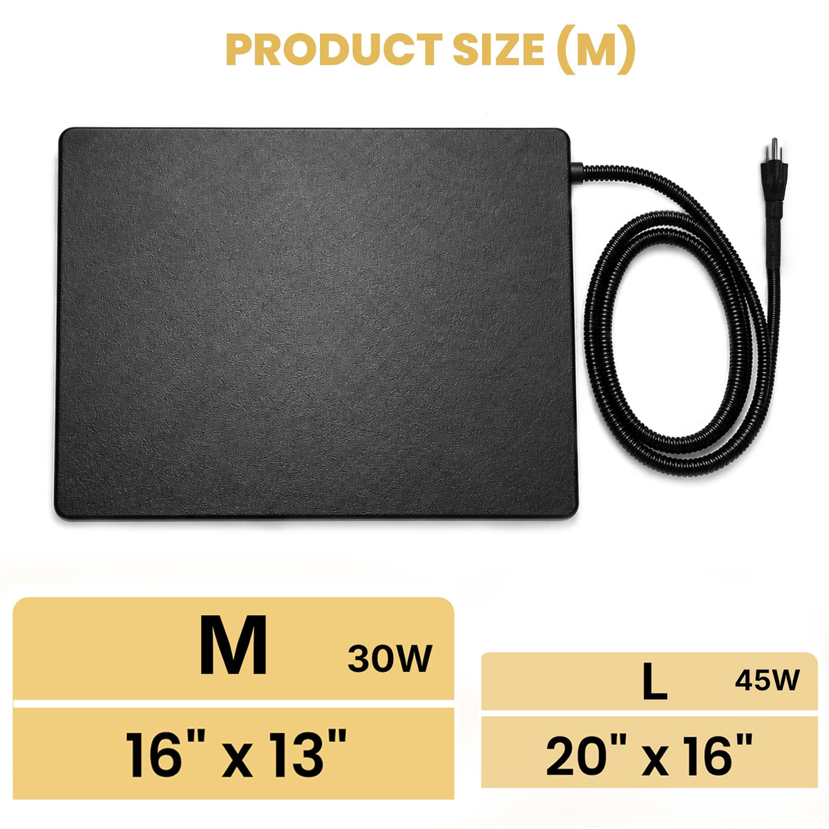 PetTemp Pet Bed Mat in M: 16" x 13", Black