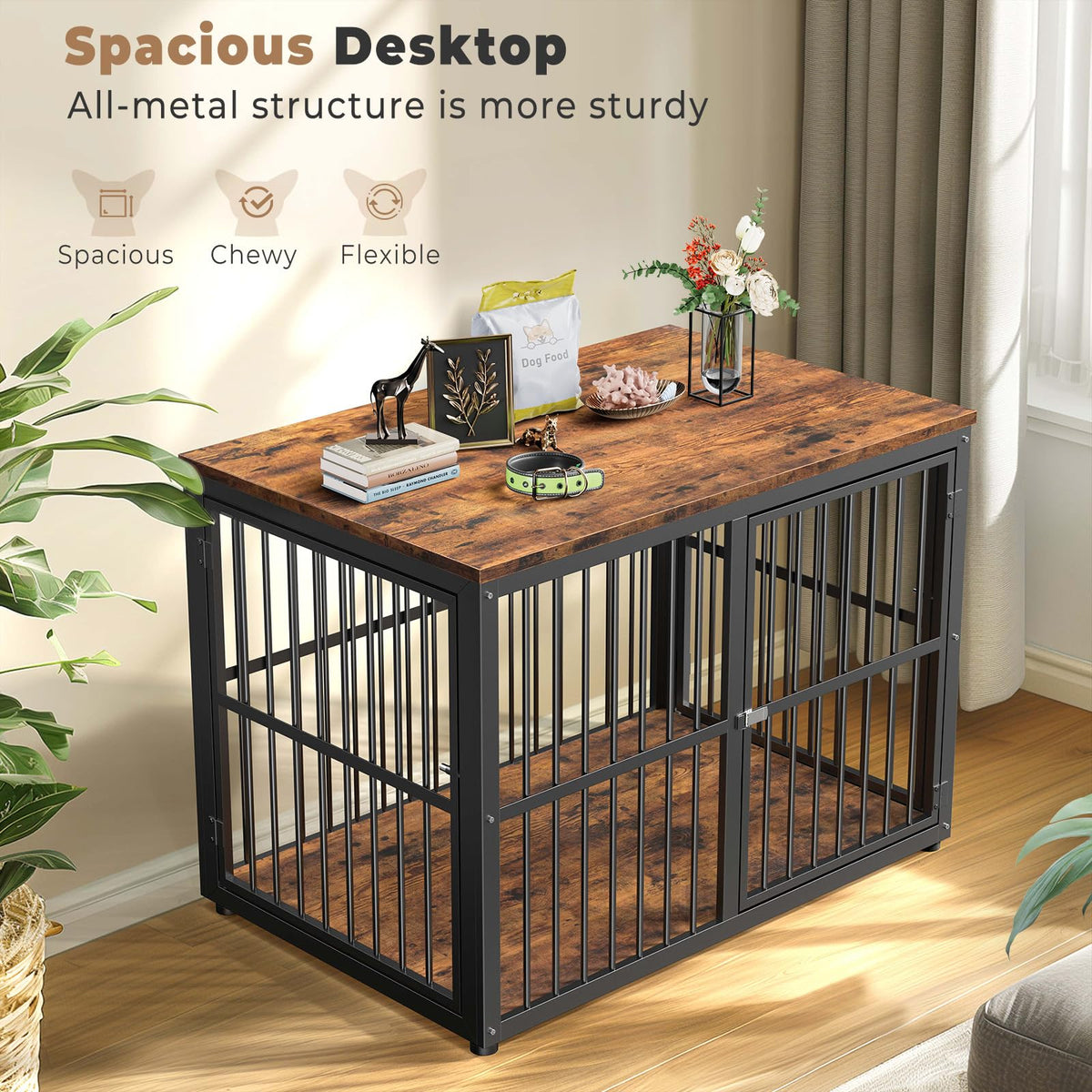 Lyromix Animal Cage in 43.3"L x 29.9"W x 33.1"H, Brown