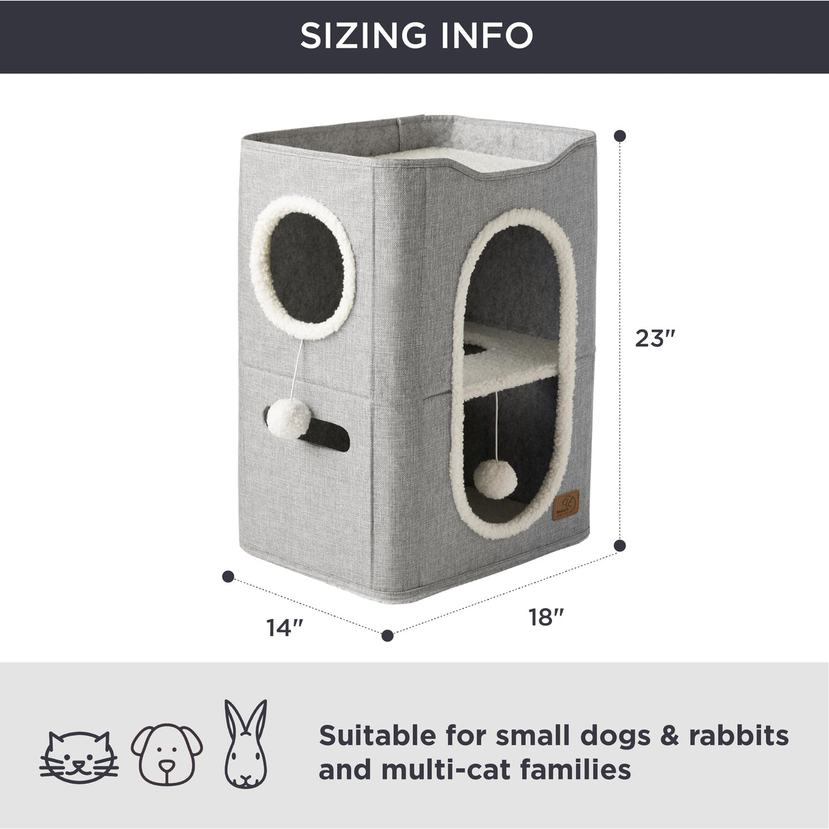 Bedsure Pet Activity Structure in Double, Grey