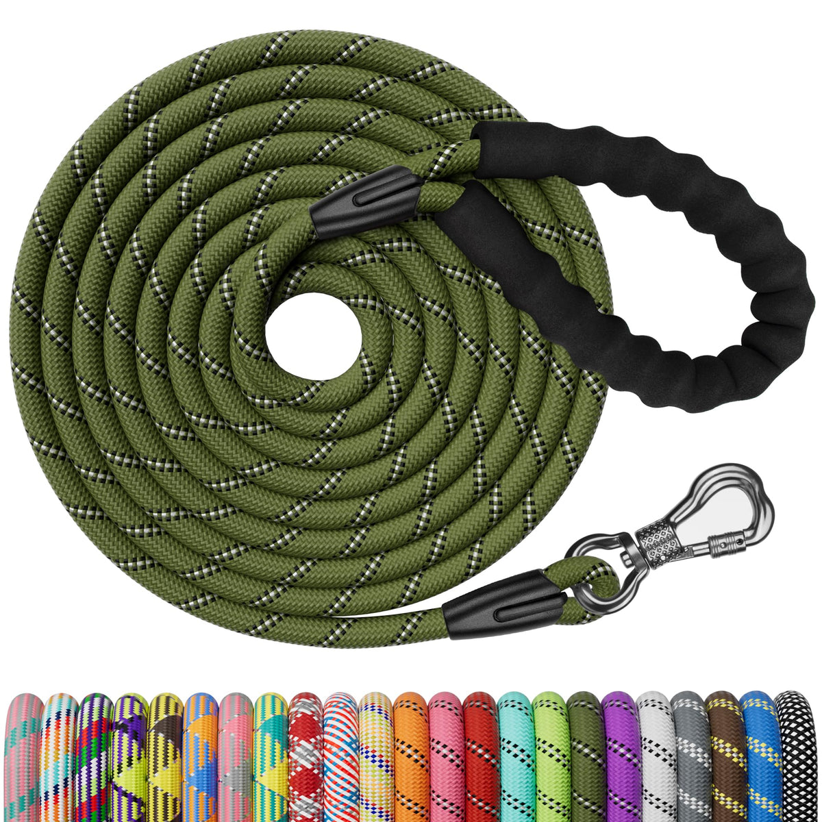 NTR Leash in 15ft*3/8", Olive