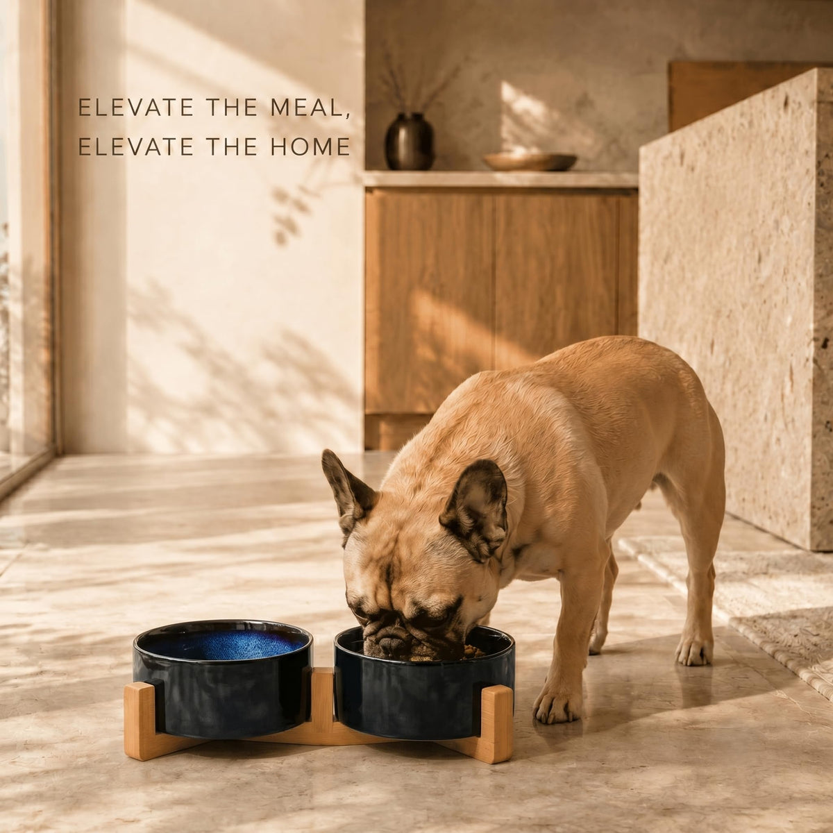 SPUNKYJUNKY Pet Feeder in 3.6 cups, Starry Blue × 2