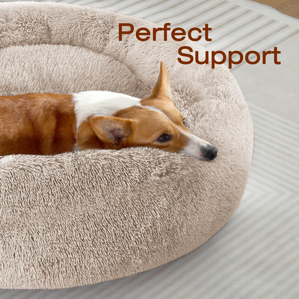 JOLLYVOGUE Pet Bed Mat in 20", Cream Brown