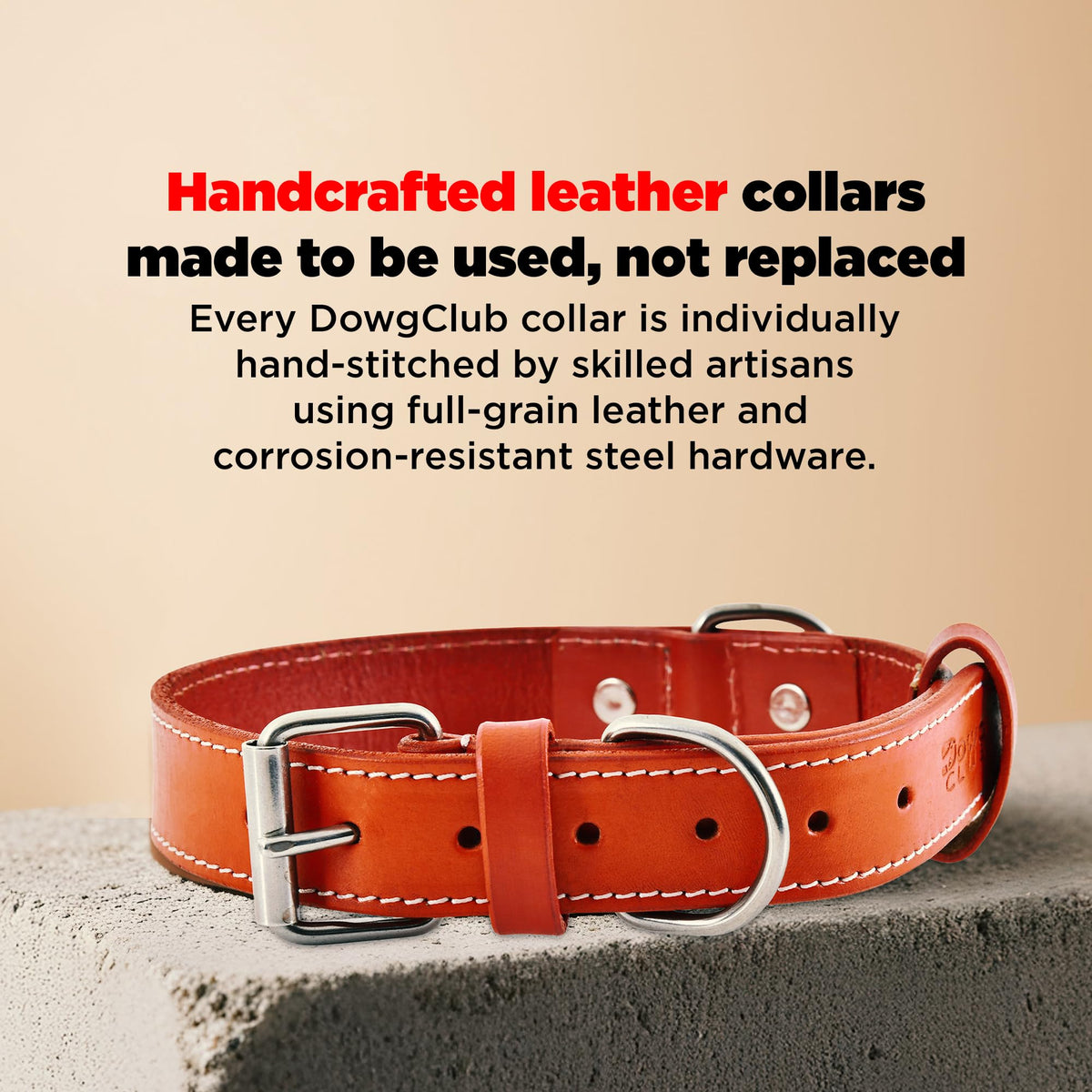 DowgClub Animal Collar in S (11"-14"), Red