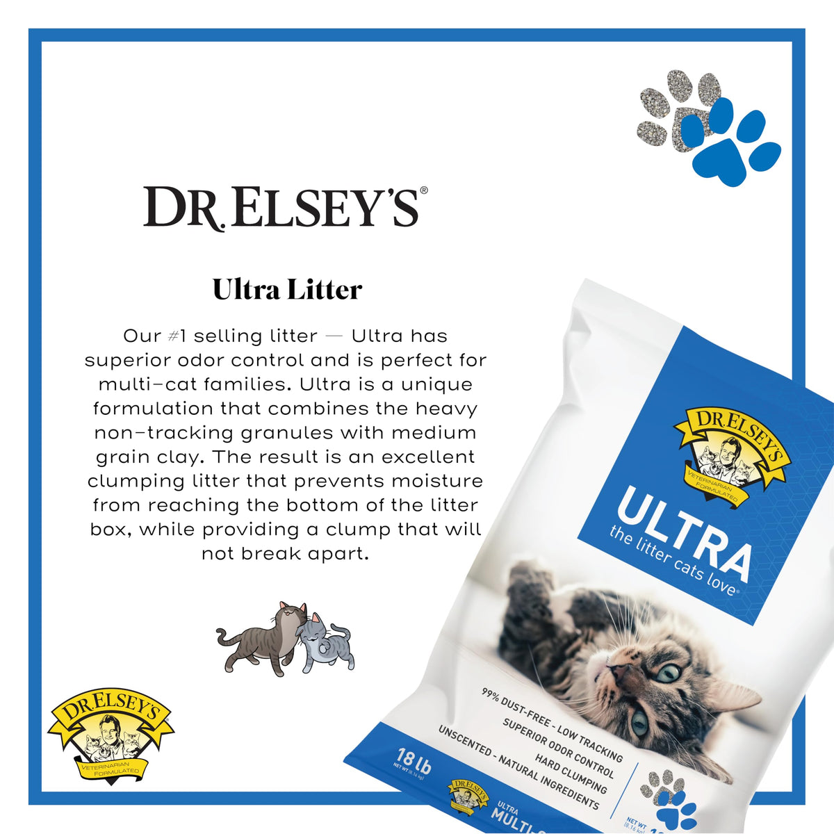 Dr. Elsey's Animal Litter in 18 lb, Ultra Blue