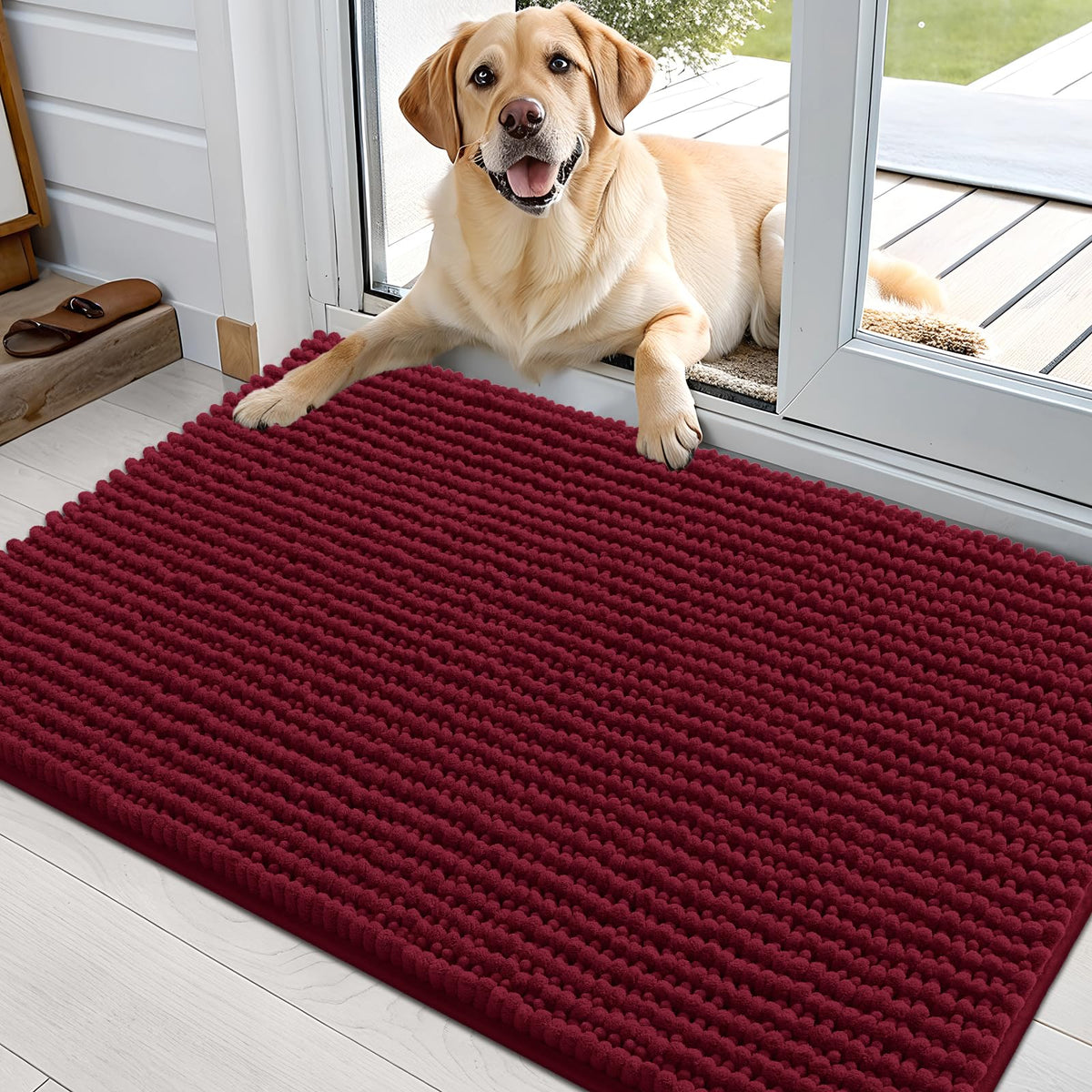 OLANLY Pet Bed Mat in 36" X 24", Burgundy