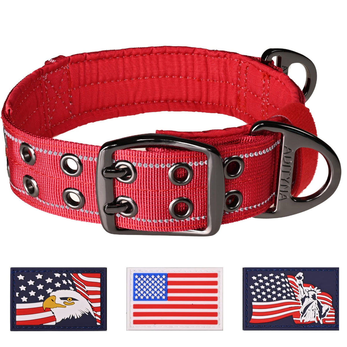 ADITYNA Animal Collar in Extra-Large: Fit 24-30" Neck, Red