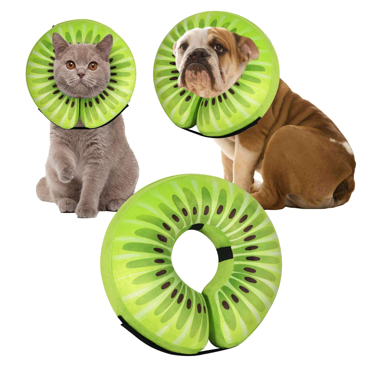 Cneo Animal Recovery Collar Cone in S（neck 4"-7"）, Kiwi