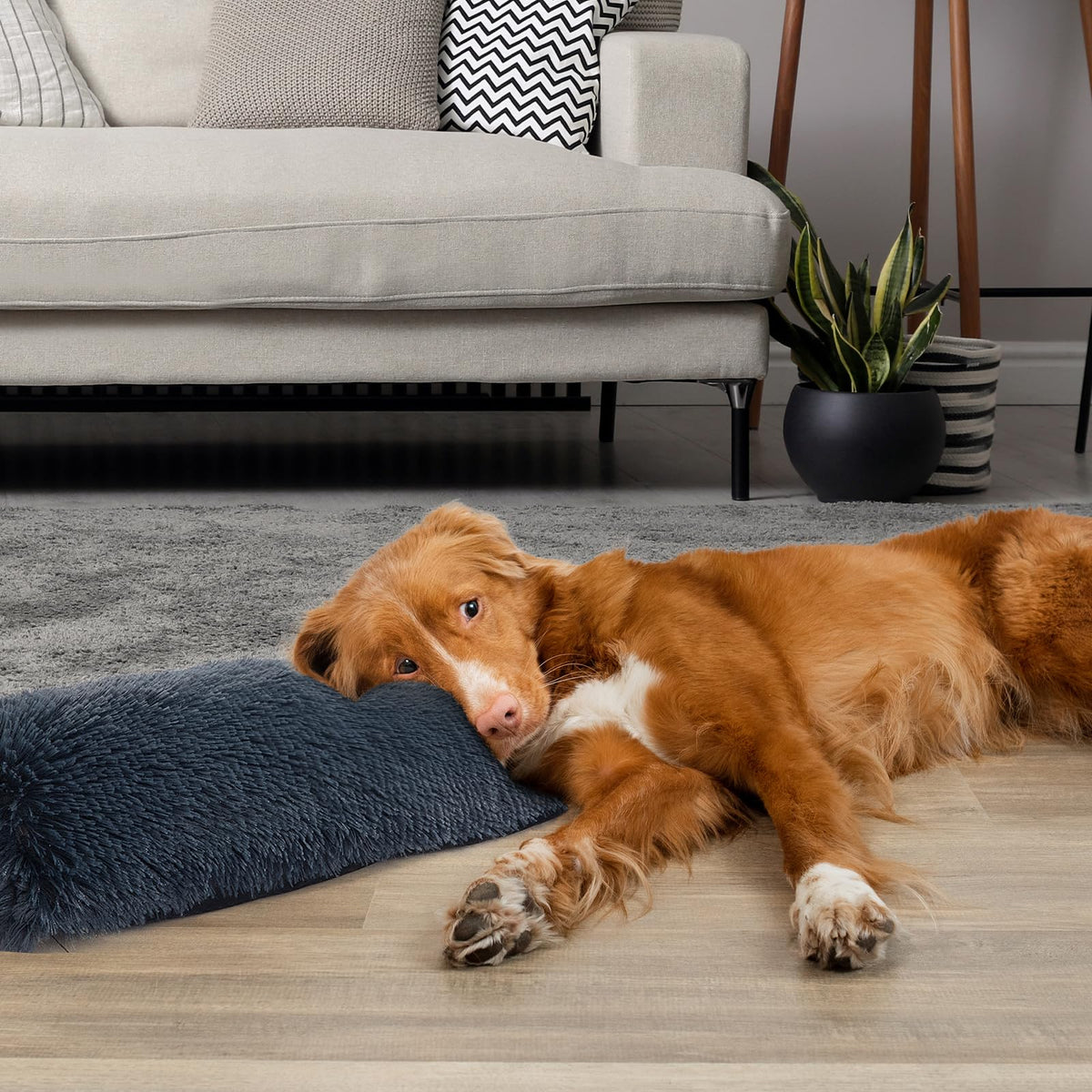 HOMBYS Pet Bed Mat in 25"x8"x4", Dark Grey