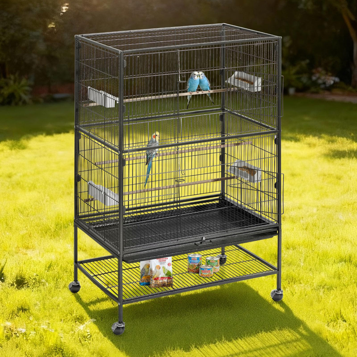 VEVOR Animal Cage in 31.5"L x 20.5"W x 52.0"H, Black