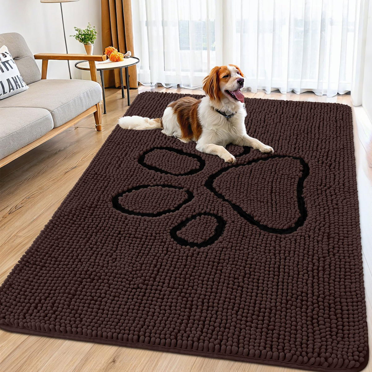 Smiry Rug in 71"X46", Brown and Black