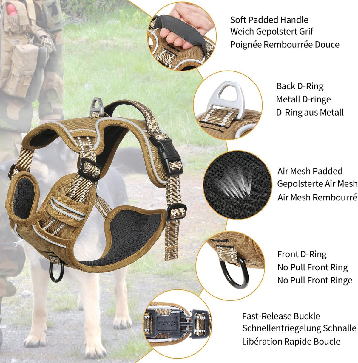 HEELE Animal Harness in M, Brown